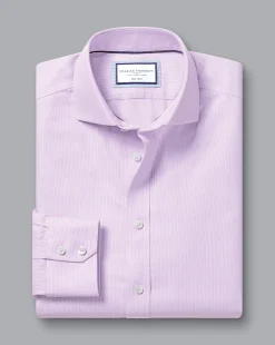 Shirt Sale|Dress Shirts<Charles Tyrwhitt Spread Collar Non-Iron Clifton Weave Shirt - Purple Lilac