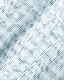 Dress Shirts|XL<Charles Tyrwhitt Spread Collar Non-Iron Double Check Shirt - Pale Teal Green