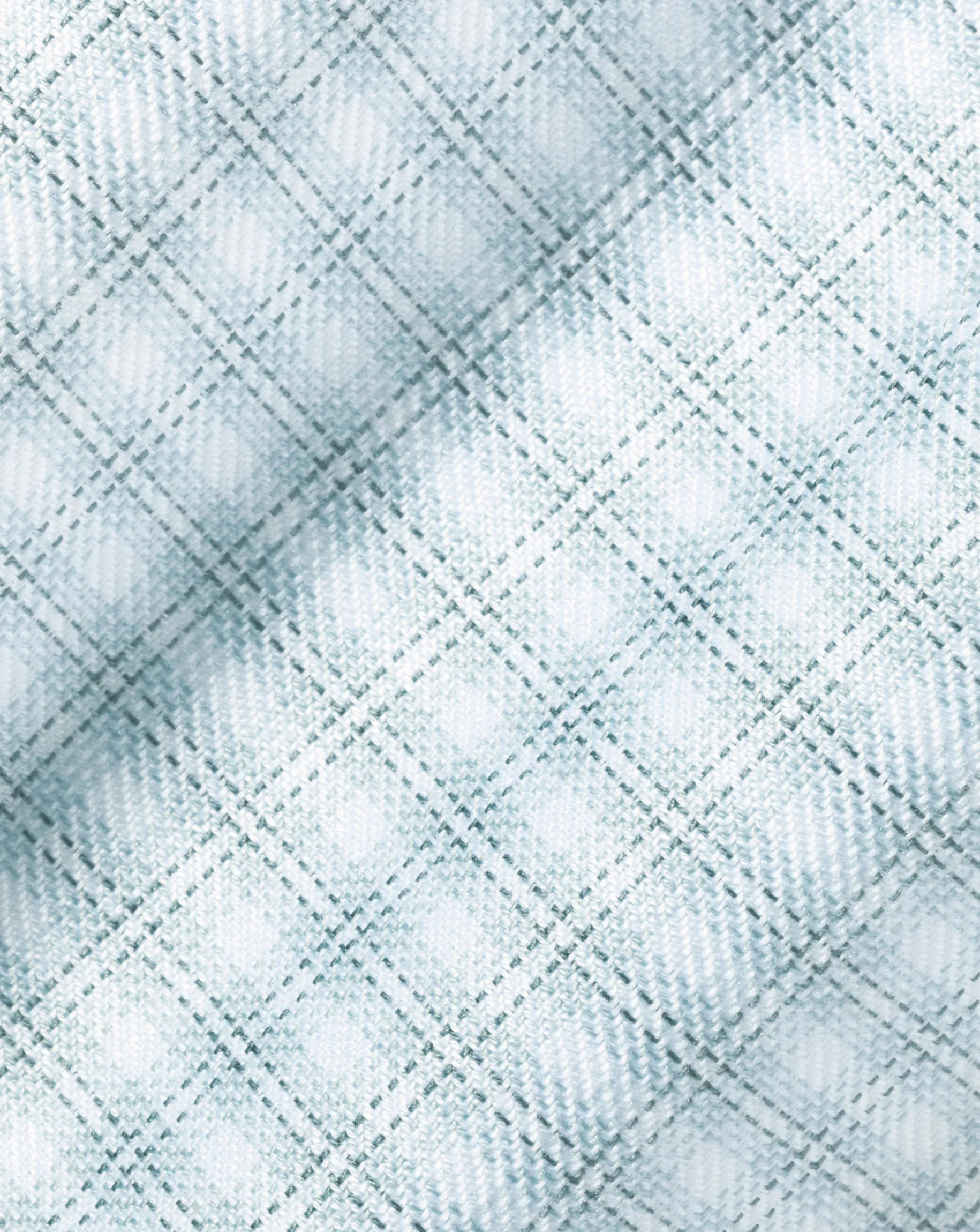 Dress Shirts|XL<Charles Tyrwhitt Spread Collar Non-Iron Double Check Shirt - Pale Teal Green