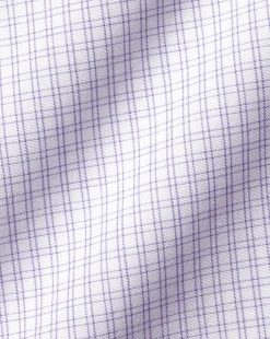 Dress Shirts|S<Charles Tyrwhitt Spread Collar Non-Iron Double Check Shirt - Lilac Purple