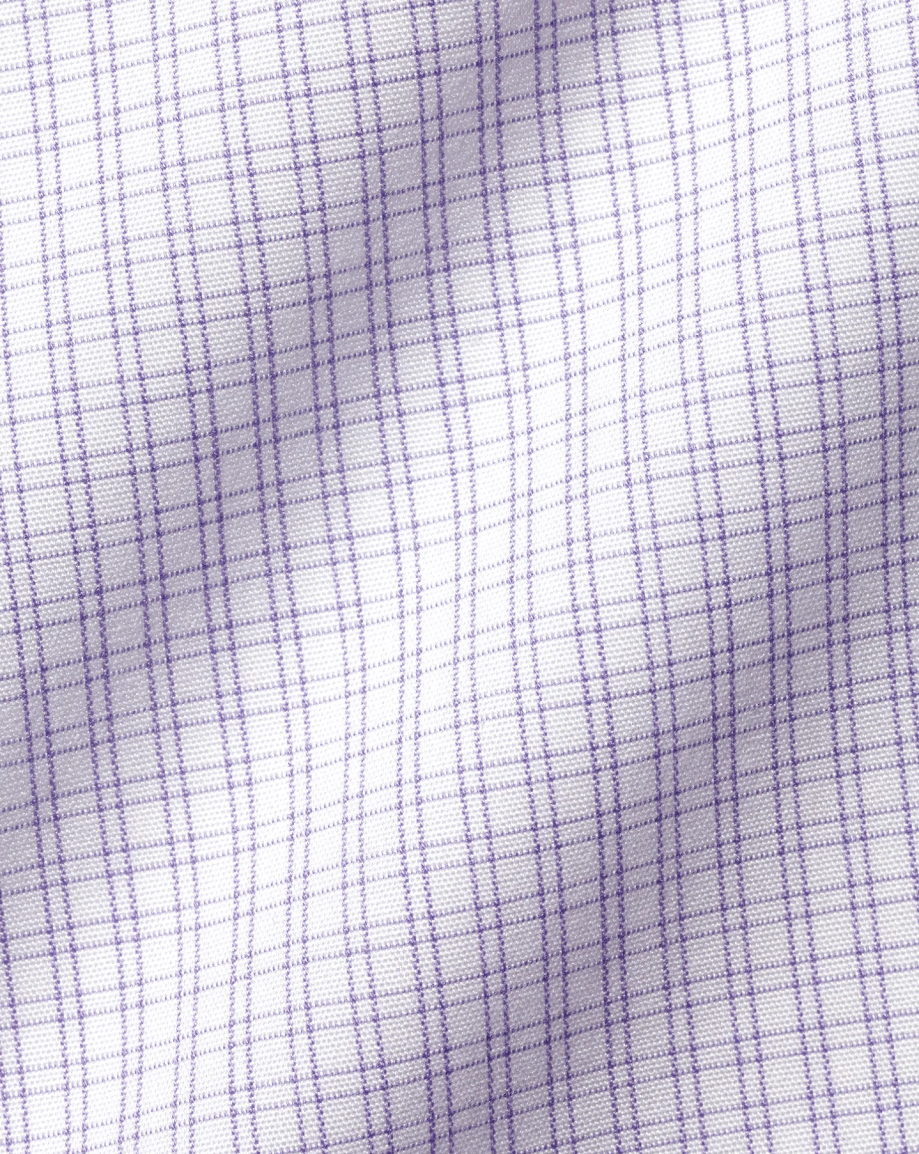 Dress Shirts|S<Charles Tyrwhitt Spread Collar Non-Iron Double Check Shirt - Lilac Purple