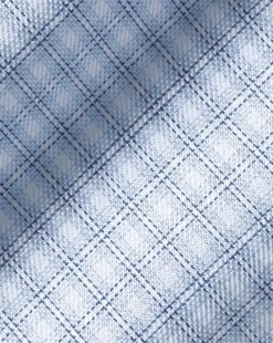 Dress Shirts|XL<Charles Tyrwhitt Spread Collar Non-Iron Double Check Shirt - Blue Sky