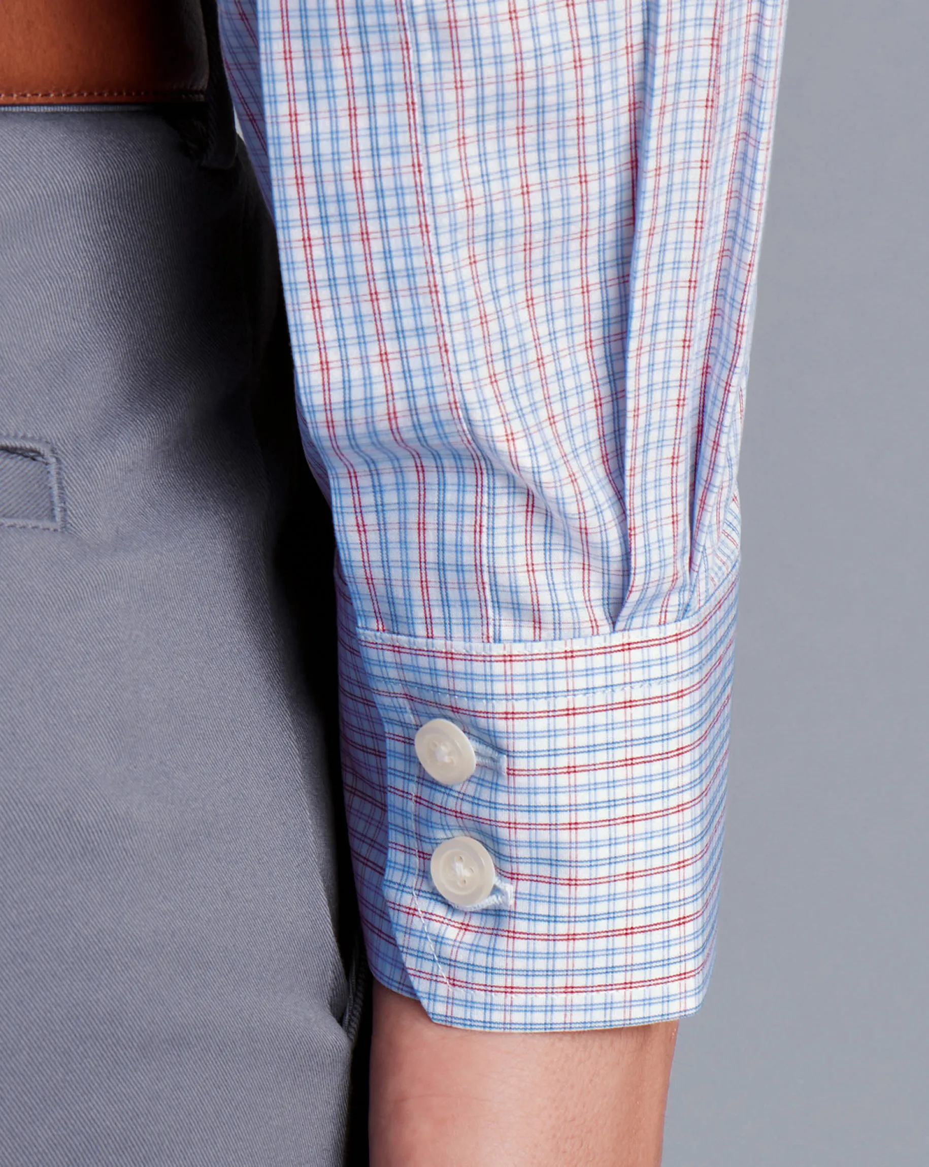 Shirt Sale|Dress Shirts<Charles Tyrwhitt Spread Collar Non-Iron Fine Line Check Shirt - Red