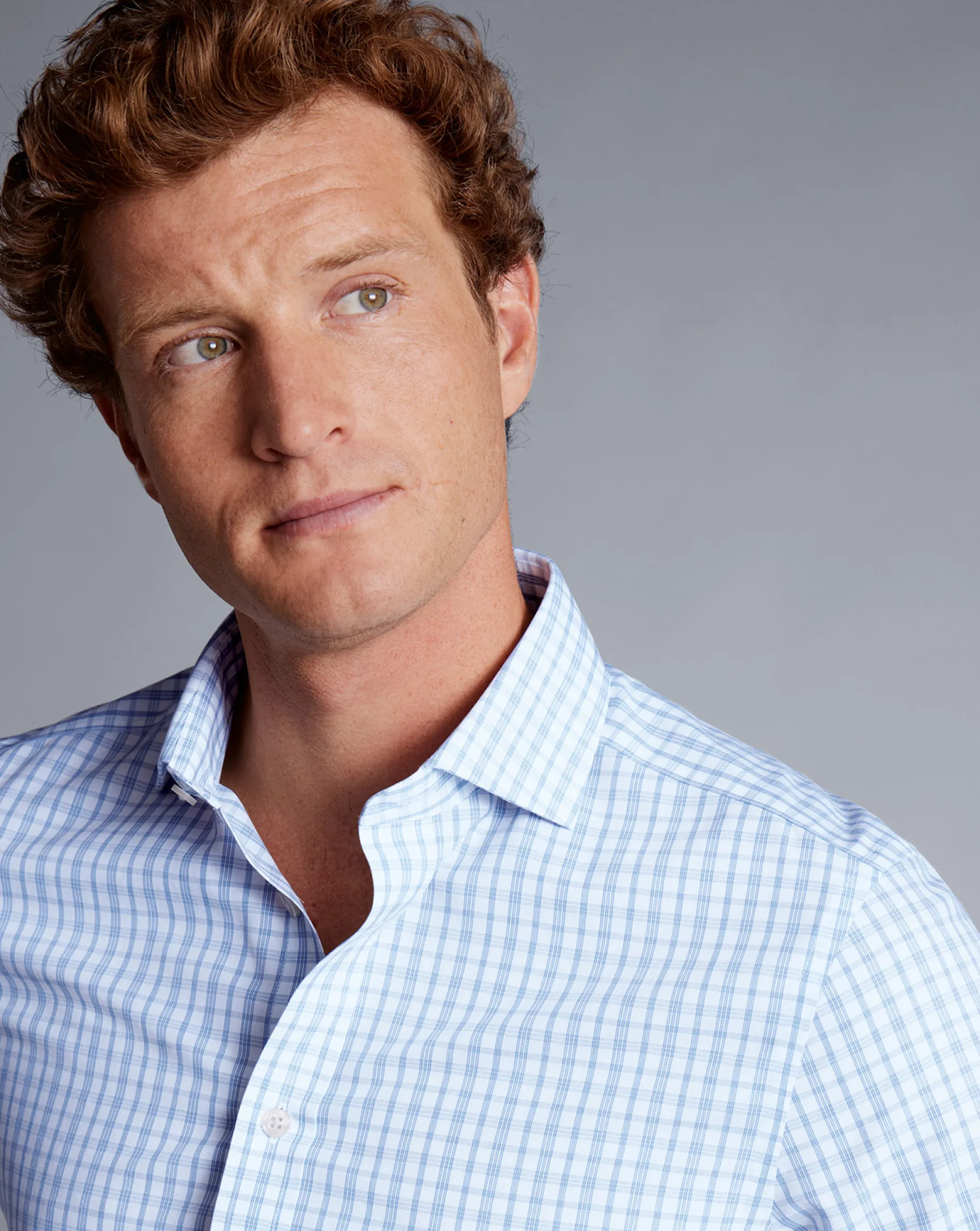 Shirt Sale|Dress Shirts<Charles Tyrwhitt Spread Collar Non-Iron Graph Check Cutaway Shirt - Blue Royal