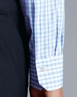 Shirt Sale|Dress Shirts<Charles Tyrwhitt Spread Collar Non-Iron Graph Check Cutaway Shirt - Blue Royal