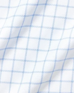 Shirt Sale|Dress Shirts<Charles Tyrwhitt Spread Collar Non-Iron Henley Weave Shirt - Cornflower Blue