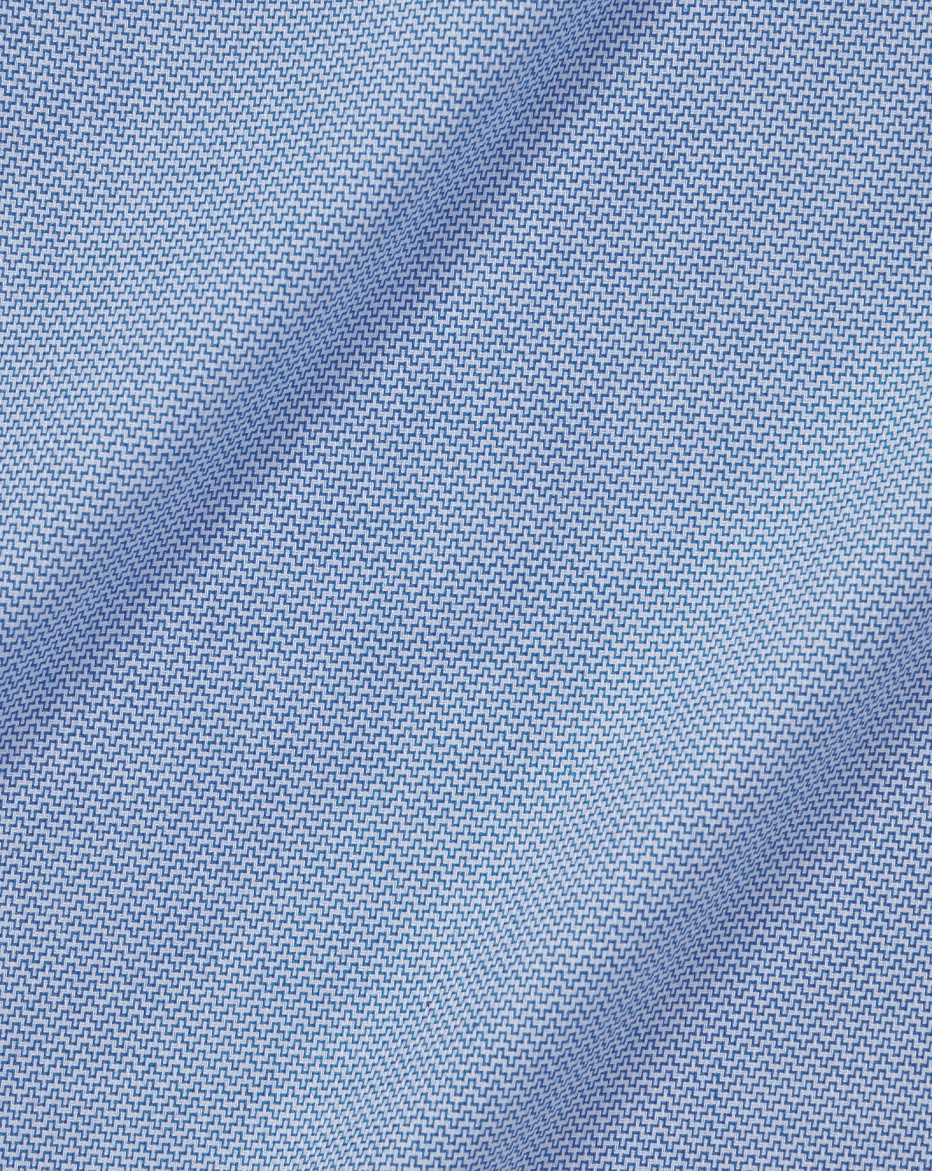 Shirt Sale|Dress Shirts<Charles Tyrwhitt Spread Collar Non-Iron Henley Weave Shirt - Ocean Blue