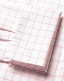 Shirt Sale|Dress Shirts<Charles Tyrwhitt Spread Collar Non-Iron Henley Weave Check Shirt - Light Pink