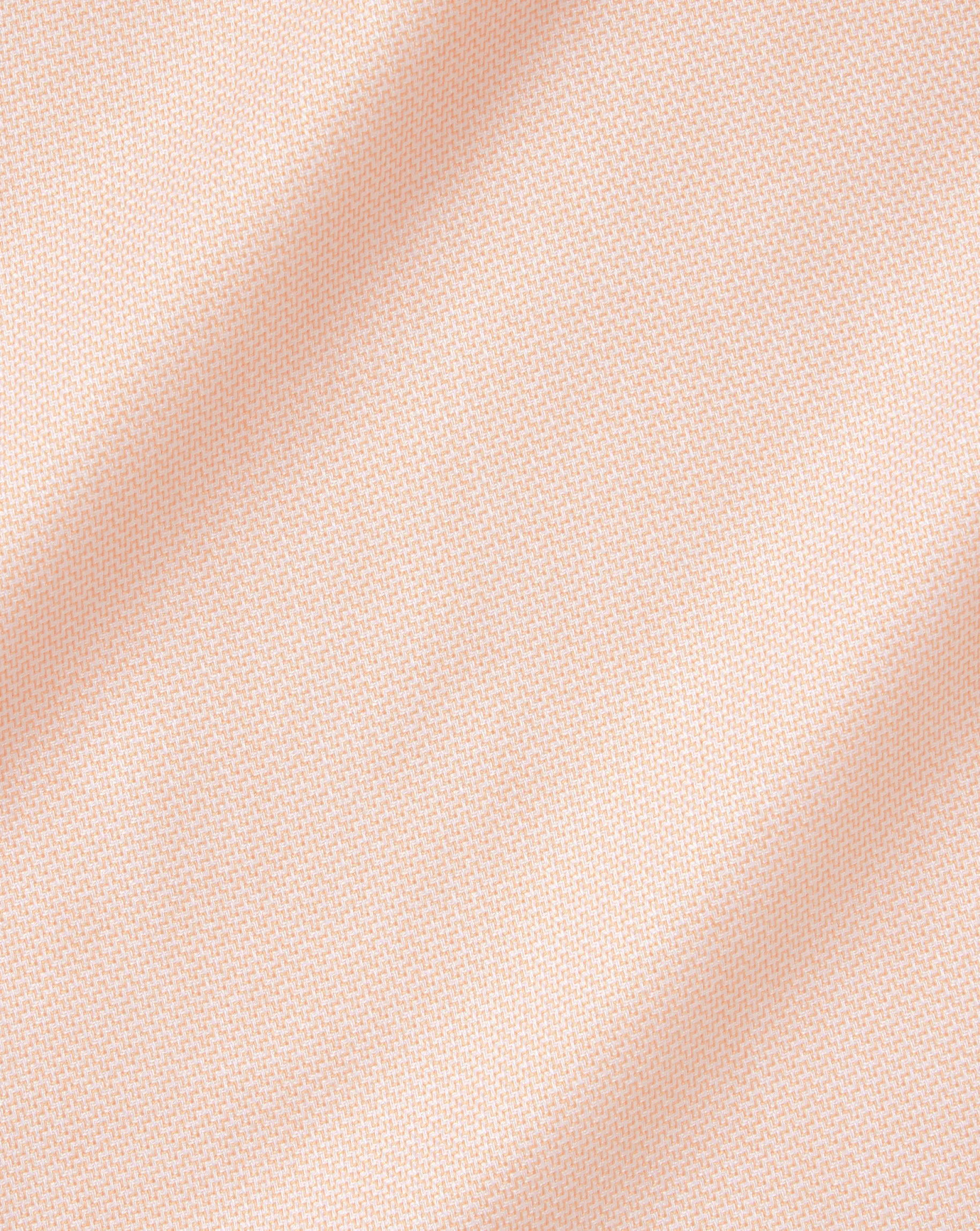 Shirt Sale|Dress Shirts<Charles Tyrwhitt Spread Collar Non-Iron Henley Weave Shirt - Peach