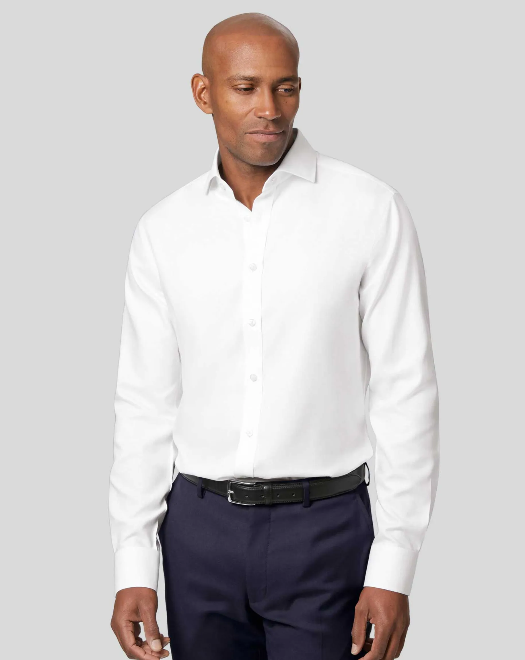 Shirt Sale|Dress Shirts<Charles Tyrwhitt Spread Collar Non-Iron Ludgate Weave Shirt - White