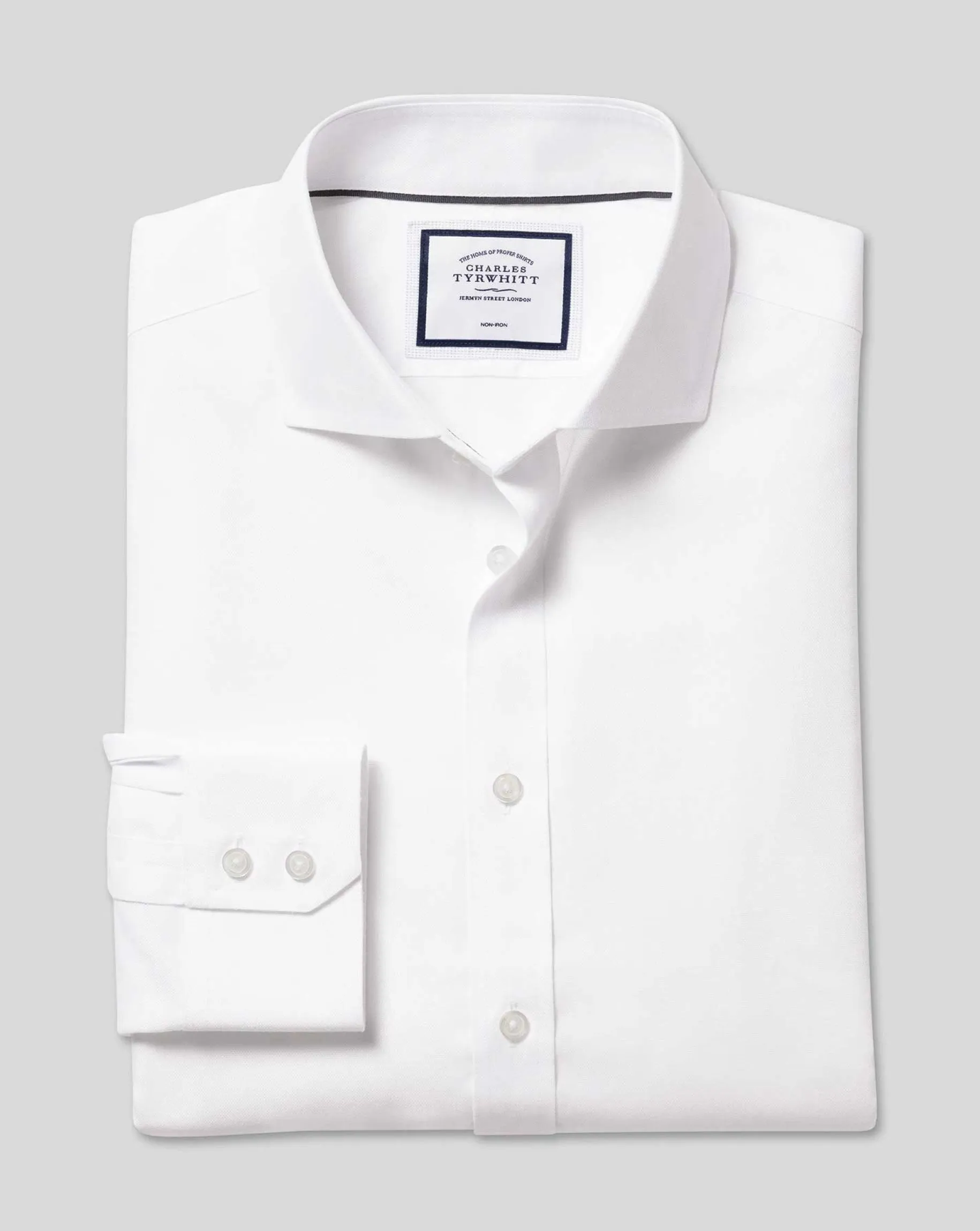 Shirt Sale|Dress Shirts<Charles Tyrwhitt Spread Collar Non-Iron Ludgate Weave Shirt - White