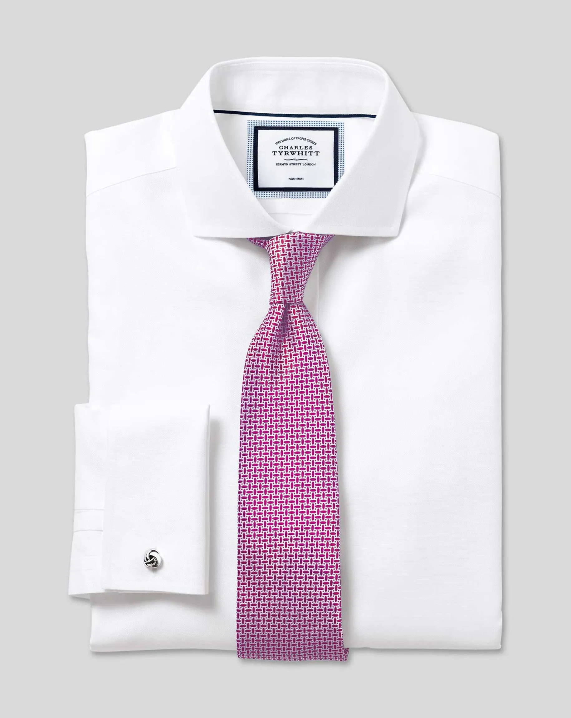 Shirt Sale|Dress Shirts<Charles Tyrwhitt Spread Collar Non-Iron Ludgate Weave Shirt - White