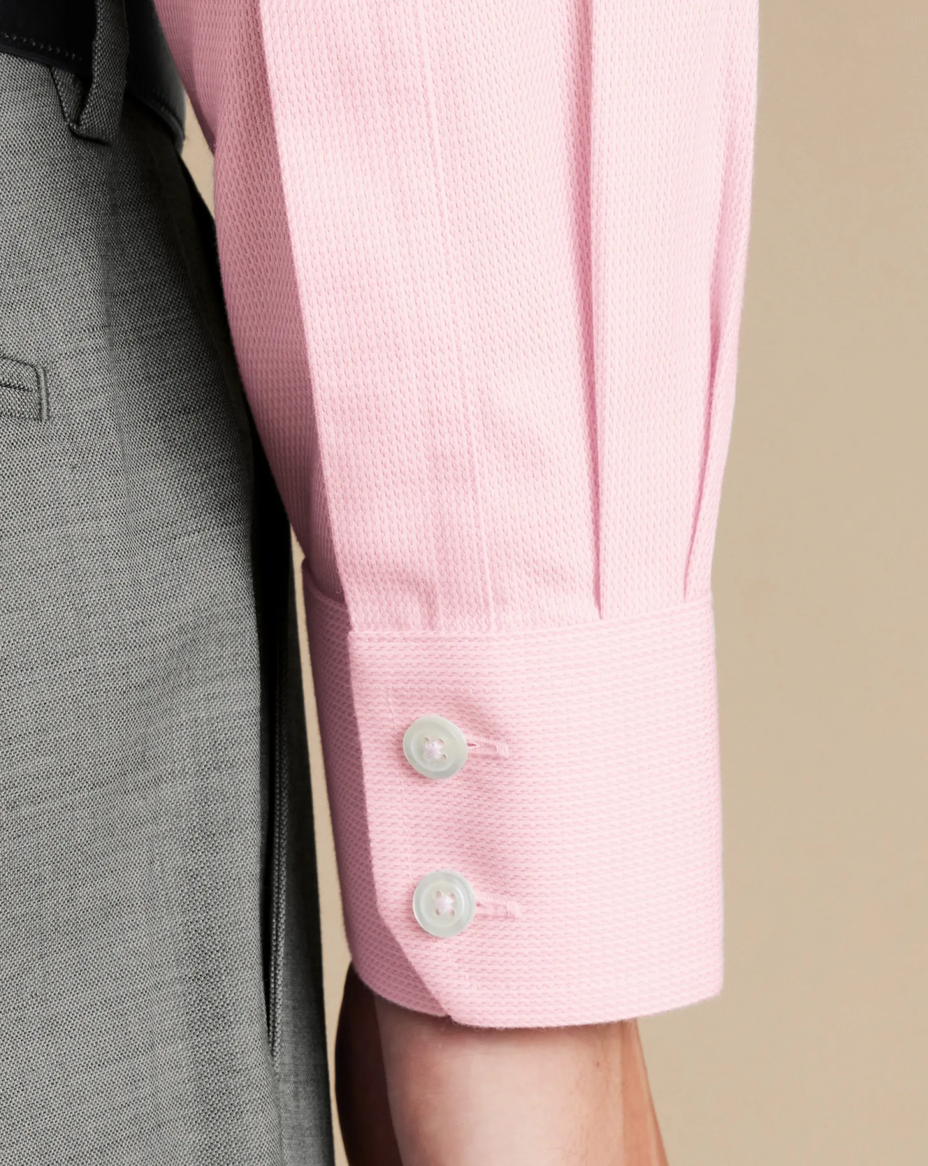 Business Casual Shirts|Dress Shirts<Charles Tyrwhitt Spread Collar Non-Iron Mayfair Weave Shirt - Pink