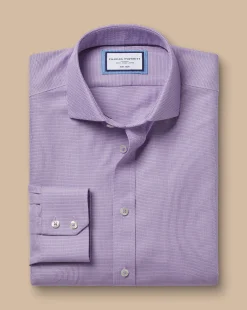 Business Casual Shirts|Dress Shirts<Charles Tyrwhitt Spread Collar Non-Iron Mayfair Weave Shirt - Purple Lilac
