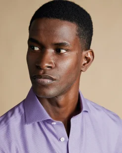 Business Casual Shirts|Dress Shirts<Charles Tyrwhitt Spread Collar Non-Iron Mayfair Weave Shirt - Purple Lilac