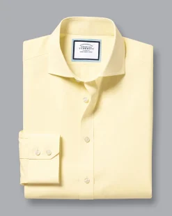 Shirt Sale|Dress Shirts<Charles Tyrwhitt Spread Collar Non-Iron Poplin Shirt - Lemon Yellow