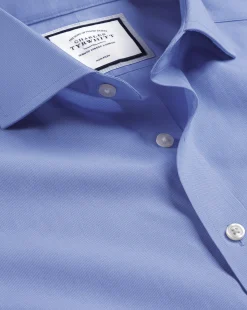 Dress Shirts|M<Charles Tyrwhitt Spread Collar Non-Iron Poplin Shirt - Ocean Blue