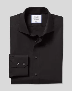 Dress Shirts|Non-Iron Shirts<Charles Tyrwhitt Spread Collar Non-Iron Poplin Shirt - Black