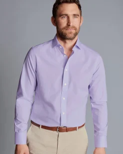 Shirt Sale|Dress Shirts<Charles Tyrwhitt Spread Collar Non-Iron Poplin Shirt - Purple Lilac