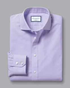 Shirt Sale|Dress Shirts<Charles Tyrwhitt Spread Collar Non-Iron Poplin Shirt - Purple Lilac