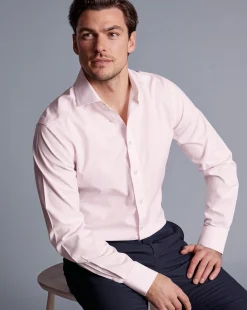 Shirt Sale|Dress Shirts<Charles Tyrwhitt Spread Collar Non-Iron Poplin Shirt - Light Pink