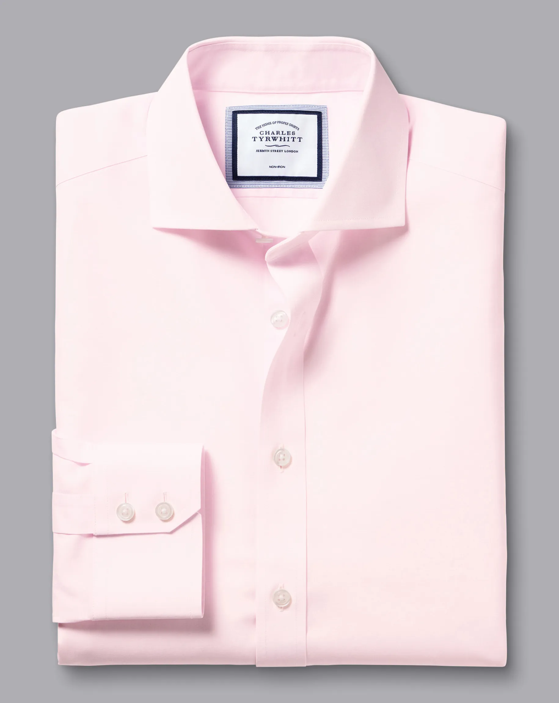 Shirt Sale|Dress Shirts<Charles Tyrwhitt Spread Collar Non-Iron Poplin Shirt - Light Pink
