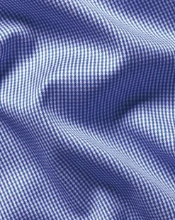 Dress Shirts|Check Shirts<Charles Tyrwhitt Spread Collar Non-Iron Puppytooth Shirt - Blue Royal