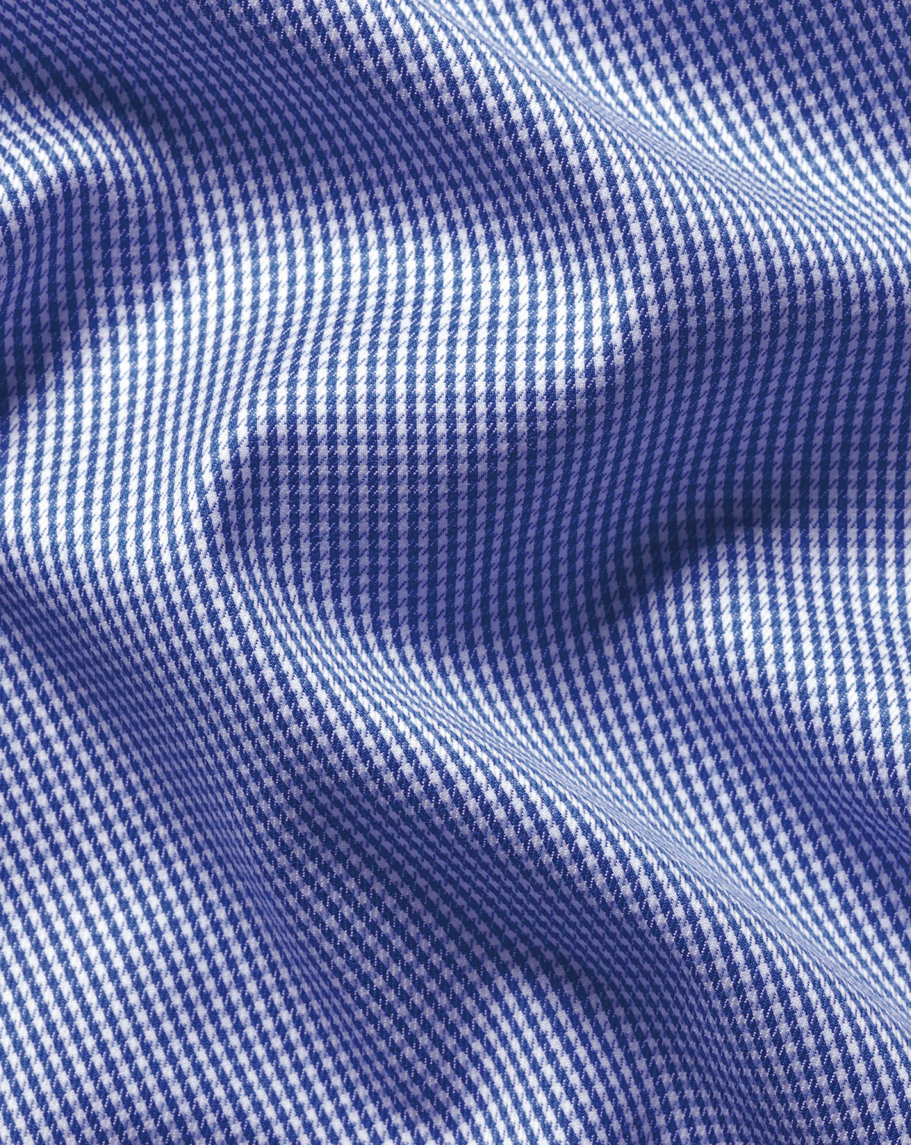 Dress Shirts|Check Shirts<Charles Tyrwhitt Spread Collar Non-Iron Puppytooth Shirt - Blue Royal