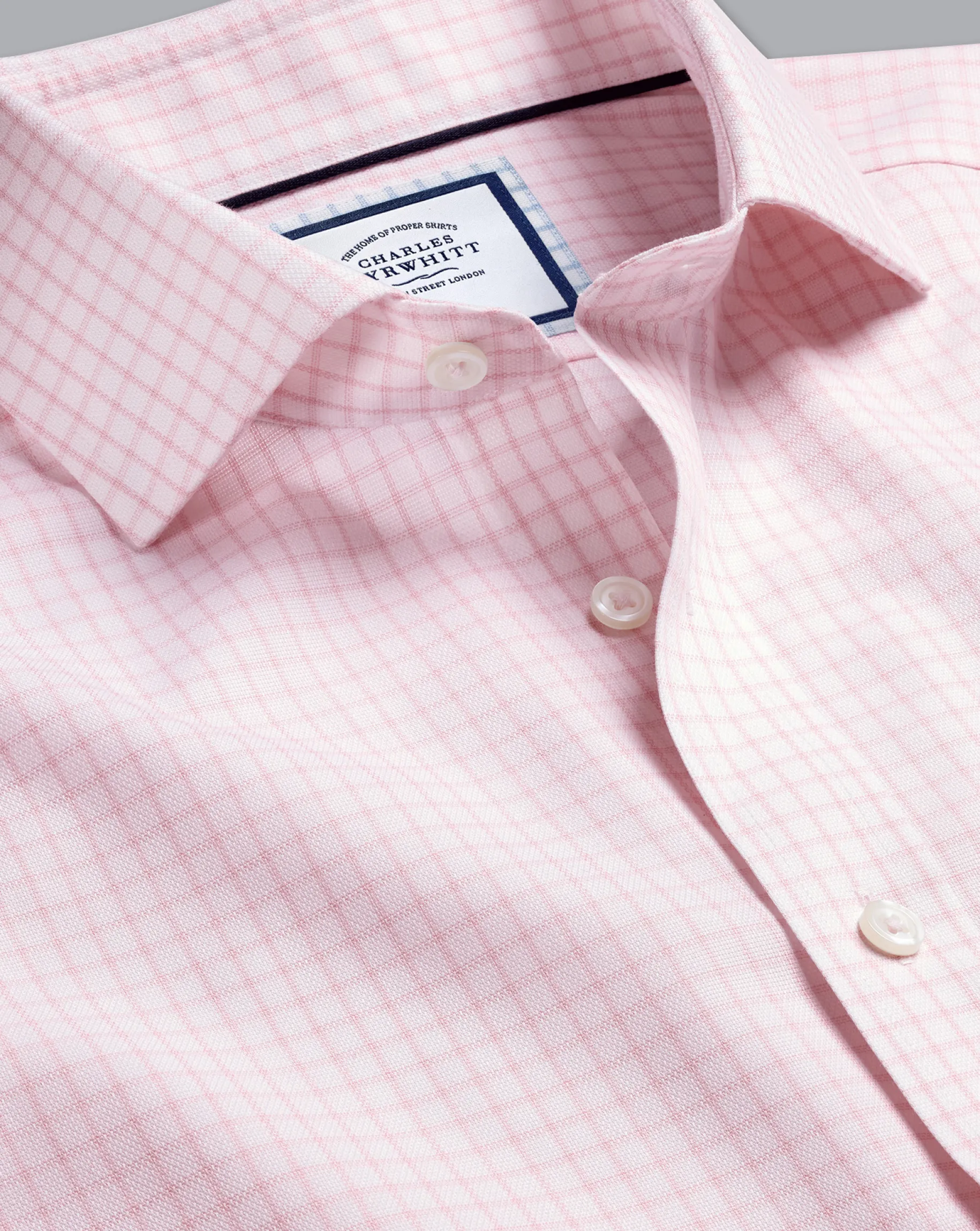 Shirt Sale|Dress Shirts<Charles Tyrwhitt Spread Collar Non-Iron Regent Weave Check Shirt - Pink