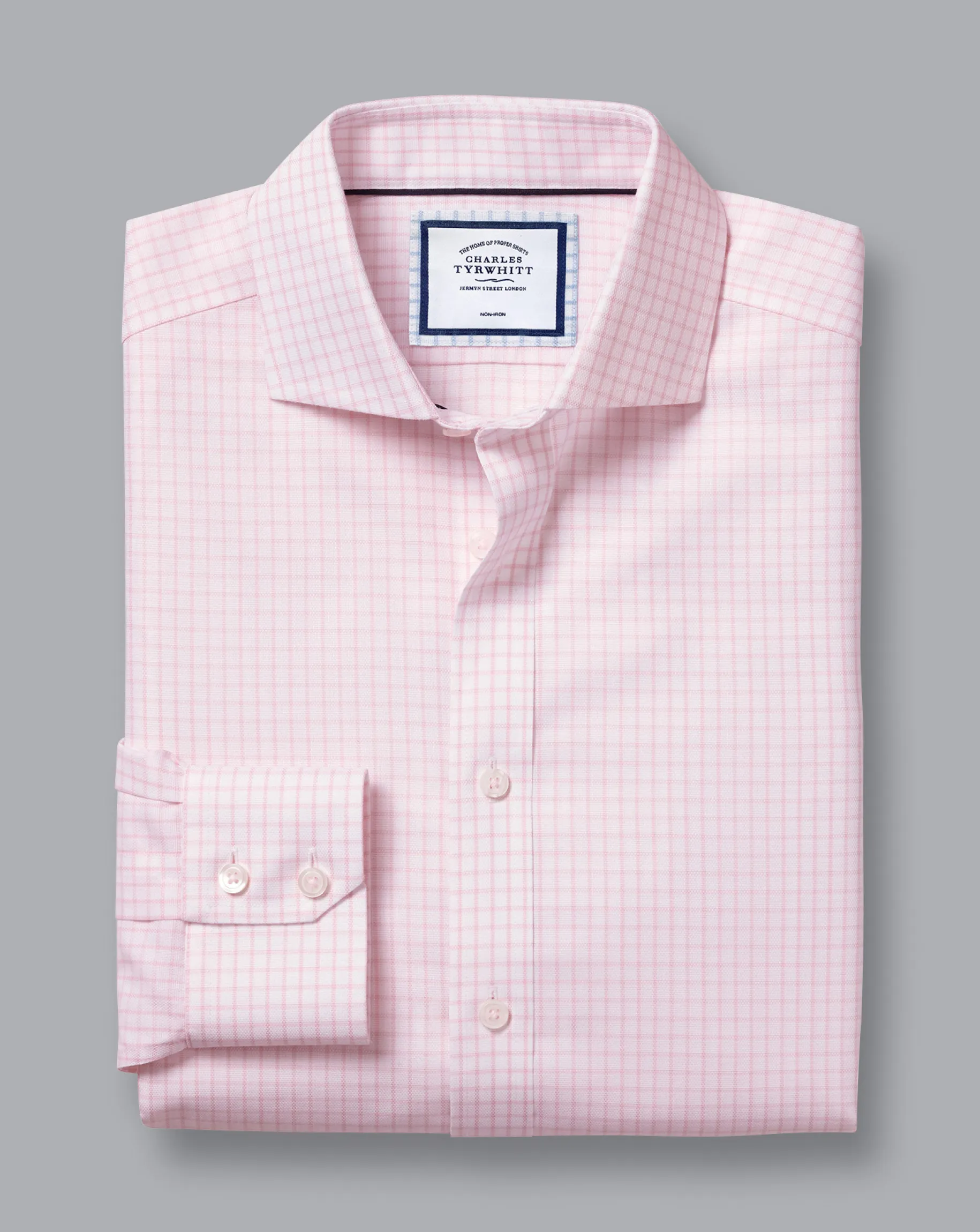 Shirt Sale|Dress Shirts<Charles Tyrwhitt Spread Collar Non-Iron Regent Weave Check Shirt - Pink