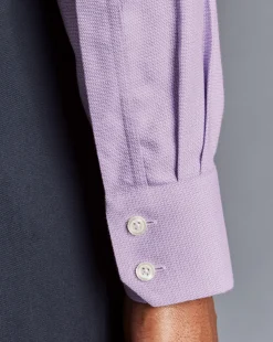 Shirt Sale|Dress Shirts<Charles Tyrwhitt Spread collar Non-Iron Richmond Weave Shirt - Mauve Mauve Purple