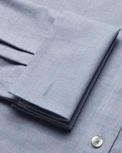 Shirt Sale|Dress Shirts<Charles Tyrwhitt Spread Collar Non-Iron Richmond Weave Shirt - Blue Indigo