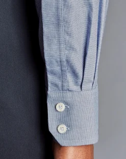 Shirt Sale|Dress Shirts<Charles Tyrwhitt Spread Collar Non-Iron Richmond Weave Shirt - Blue Indigo