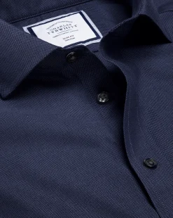 Dress Shirts|M<Charles Tyrwhitt Spread Collar Non-Iron Royal Oxford Shirt - French Blue