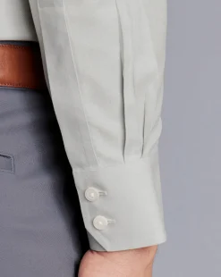 Dress Shirts|Non-Iron Shirts<Charles Tyrwhitt Spread Collar Non-Iron Twill Shirt - Grey Silver