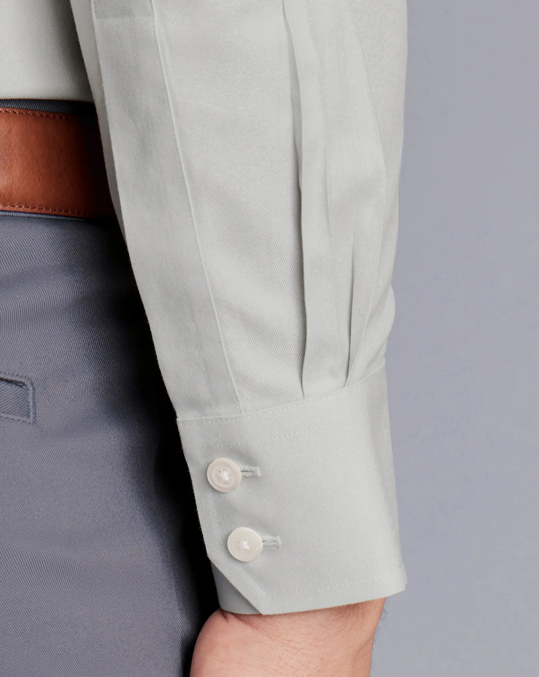 Dress Shirts|Non-Iron Shirts<Charles Tyrwhitt Spread Collar Non-Iron Twill Shirt - Grey Silver