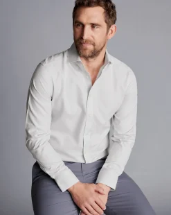 Dress Shirts|Non-Iron Shirts<Charles Tyrwhitt Spread Collar Non-Iron Twill Shirt - Grey Silver