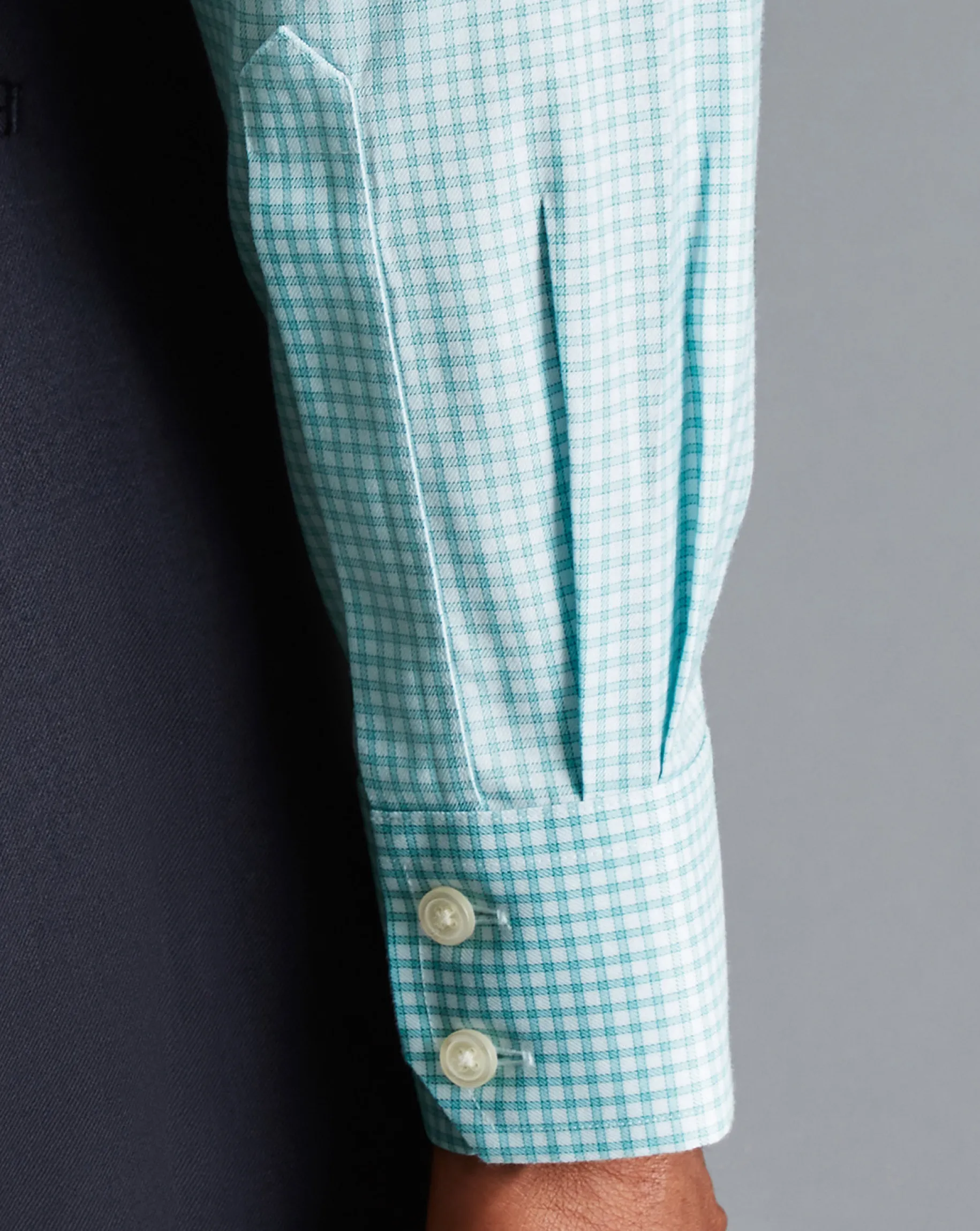Shirt Sale|Dress Shirts<Charles Tyrwhitt Spread Collar Non-Iron Twill Mini Windowpane Check Shirt - Light Green