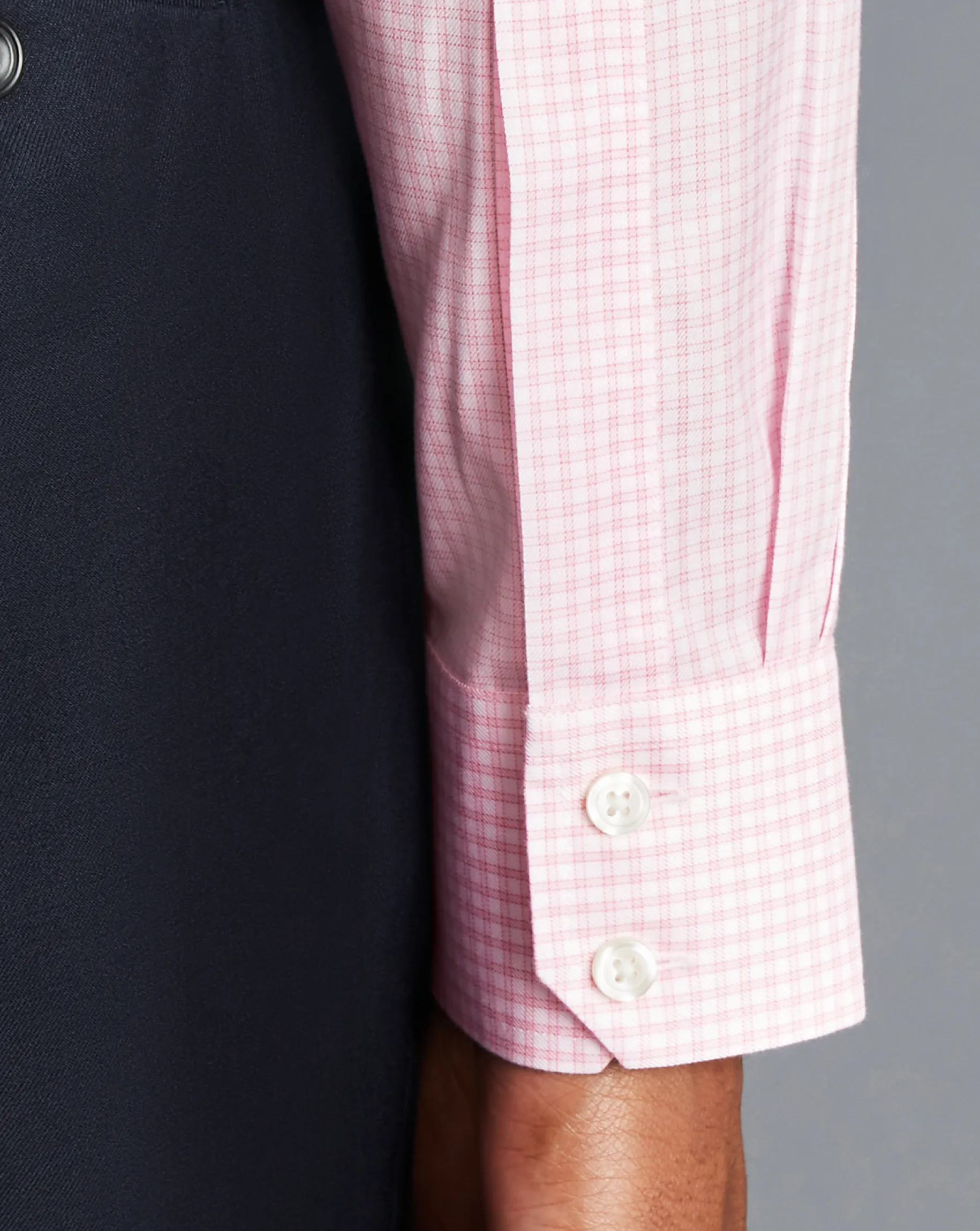 Shirt Sale|Dress Shirts<Charles Tyrwhitt Spread Collar Non-Iron Twill Mini Windowpane Check Shirt - Pink