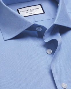 Dress Shirts|Blue Shirts<Charles Tyrwhitt Spread Collar Non-Iron Twill Shirt - Cornflower Blue