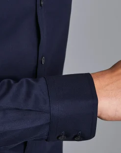 Dress Shirts|Blue Shirts<Charles Tyrwhitt Spread Collar Non-Iron Twill Shirt - Navy