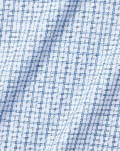 Dress Shirts|S<Charles Tyrwhitt Spread Collar Non-Iron Twill Windowpane Check Shirt - Ocean Blue
