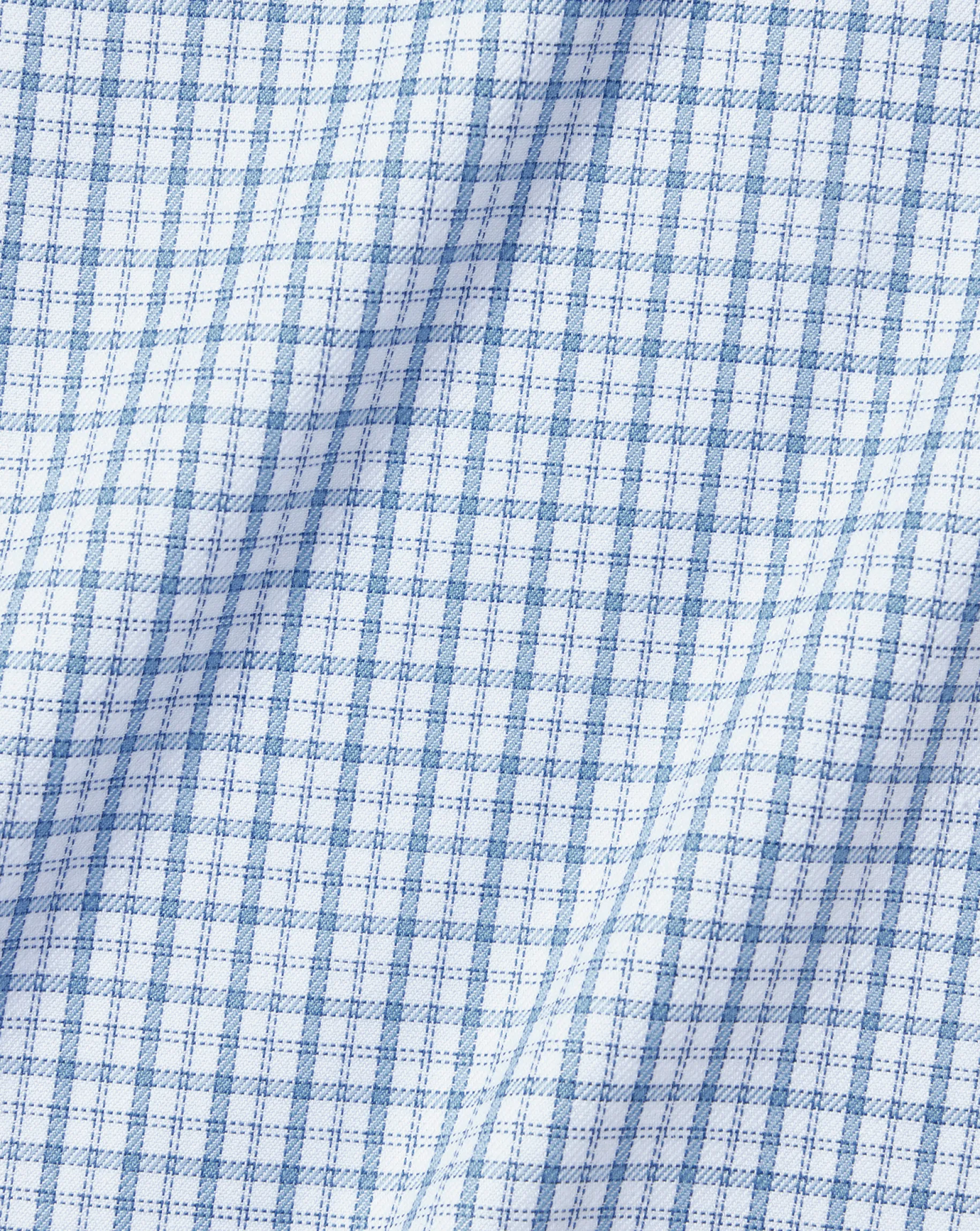 Dress Shirts|S<Charles Tyrwhitt Spread Collar Non-Iron Twill Windowpane Check Shirt - Ocean Blue