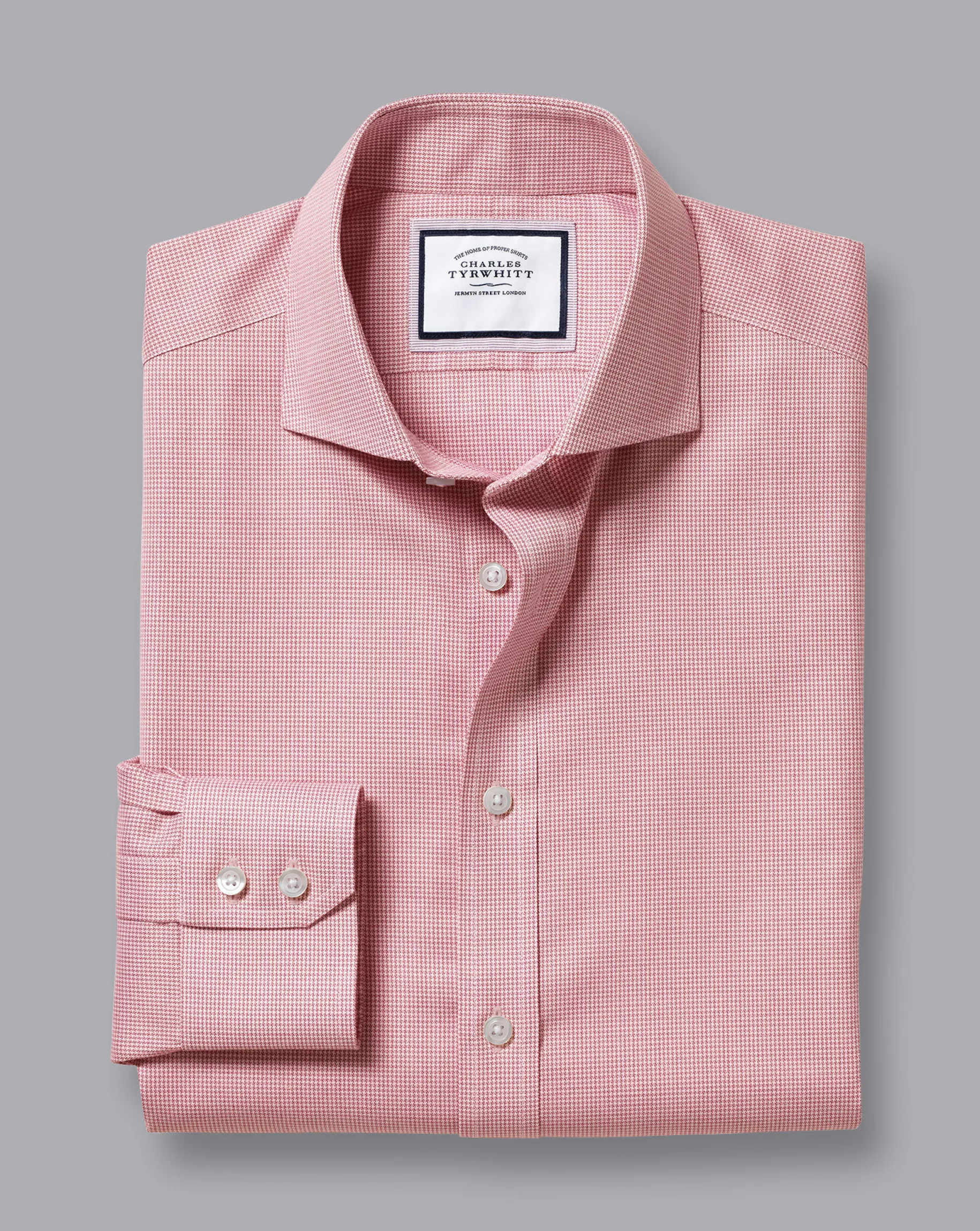Shirt Sale|Dress Shirts<Charles Tyrwhitt Spread Collar Non-Iron Twill Micro Check Shirt - Red