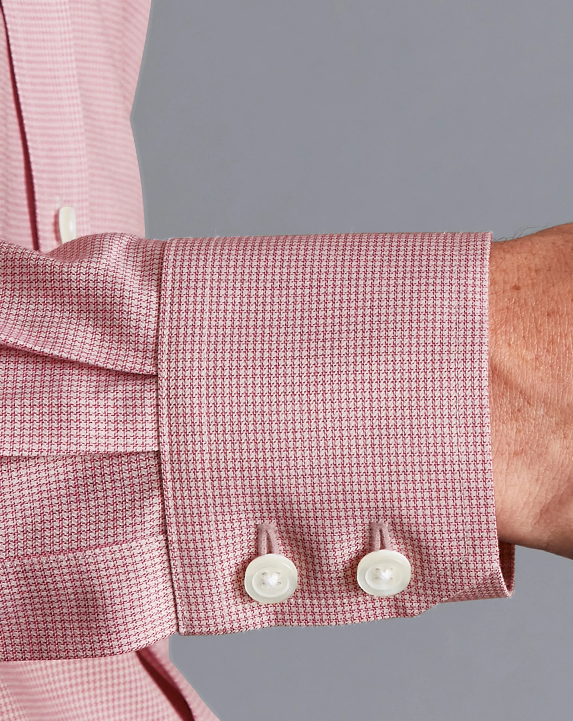 Shirt Sale|Dress Shirts<Charles Tyrwhitt Spread Collar Non-Iron Twill Micro Check Shirt - Red
