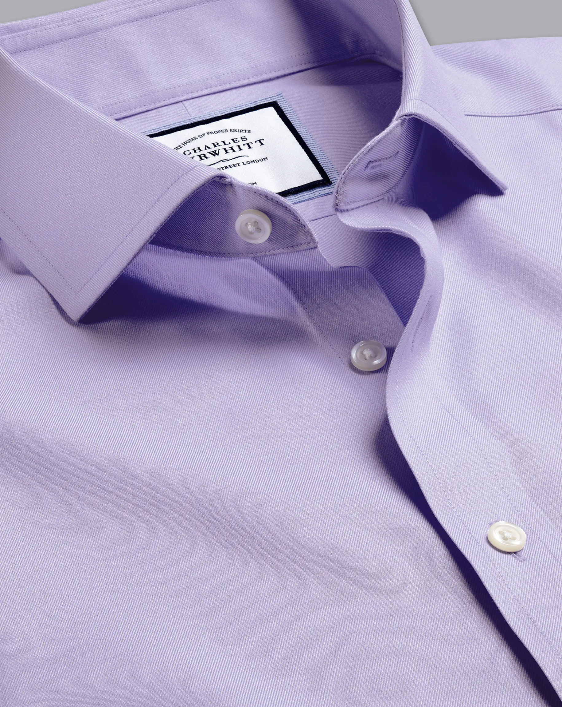 Shirt Sale|Dress Shirts<Charles Tyrwhitt Spread Collar Non-Iron Twill Shirt - Purple Lilac