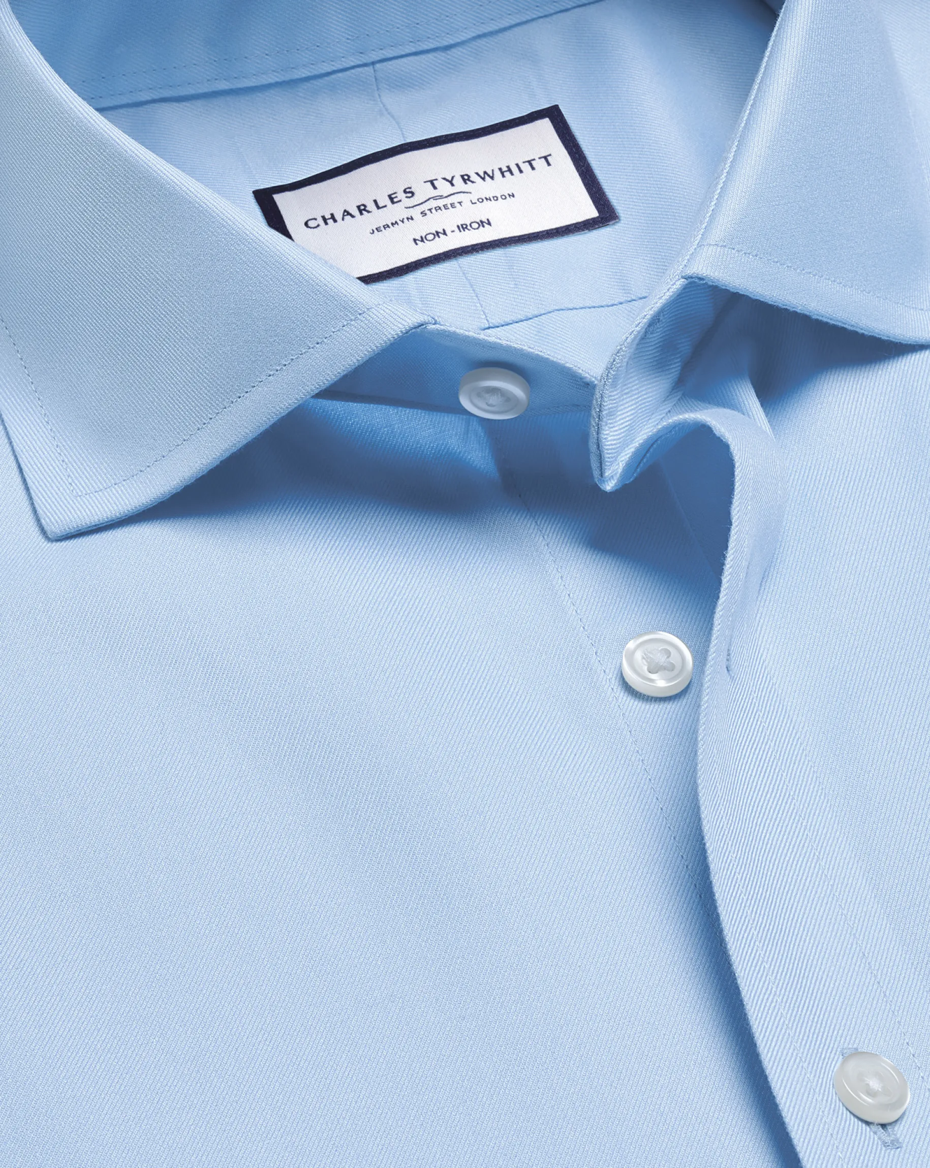 Dress Shirts|Blue Shirts<Charles Tyrwhitt Spread Collar Non-Iron Twill Shirt - Blue Sky
