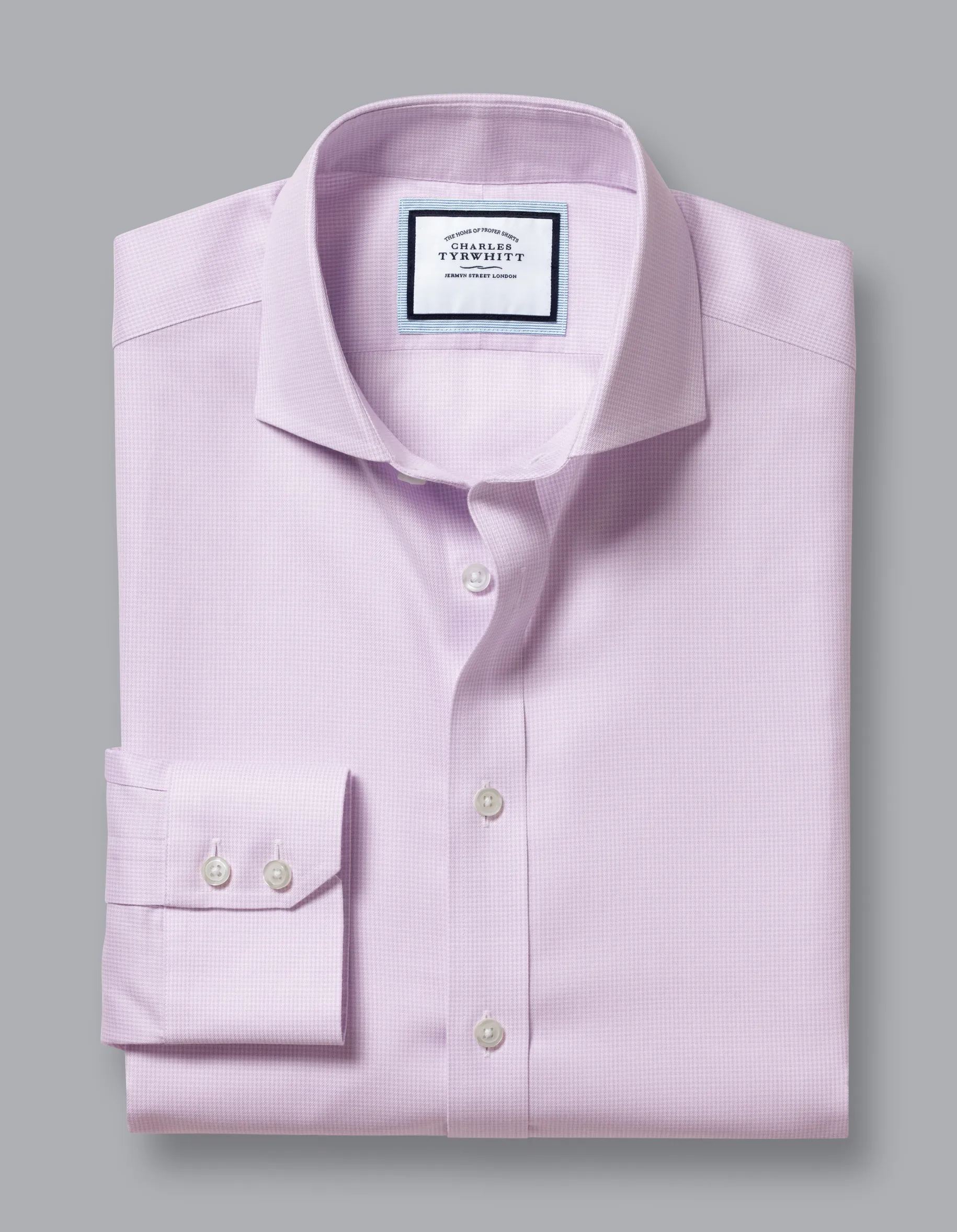 Shirt Sale|Dress Shirts<Charles Tyrwhitt Spread Collar Non-Iron Twill Micro Check Shirt - Mauve Purple