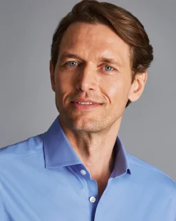 Shirt Sale|Dress Shirts<Charles Tyrwhitt Spread Collar Non-Iron Twill Shirt - Cornflower Blue