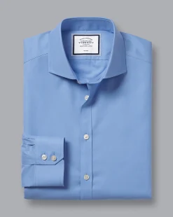 Shirt Sale|Dress Shirts<Charles Tyrwhitt Spread Collar Non-Iron Twill Shirt - Cornflower Blue